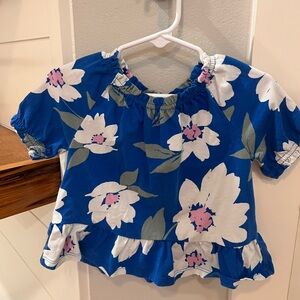 Carter's Blue and White Floral Kids Blouse